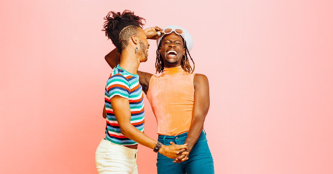 Portrait of LGBTQ+ Couple Laughing
